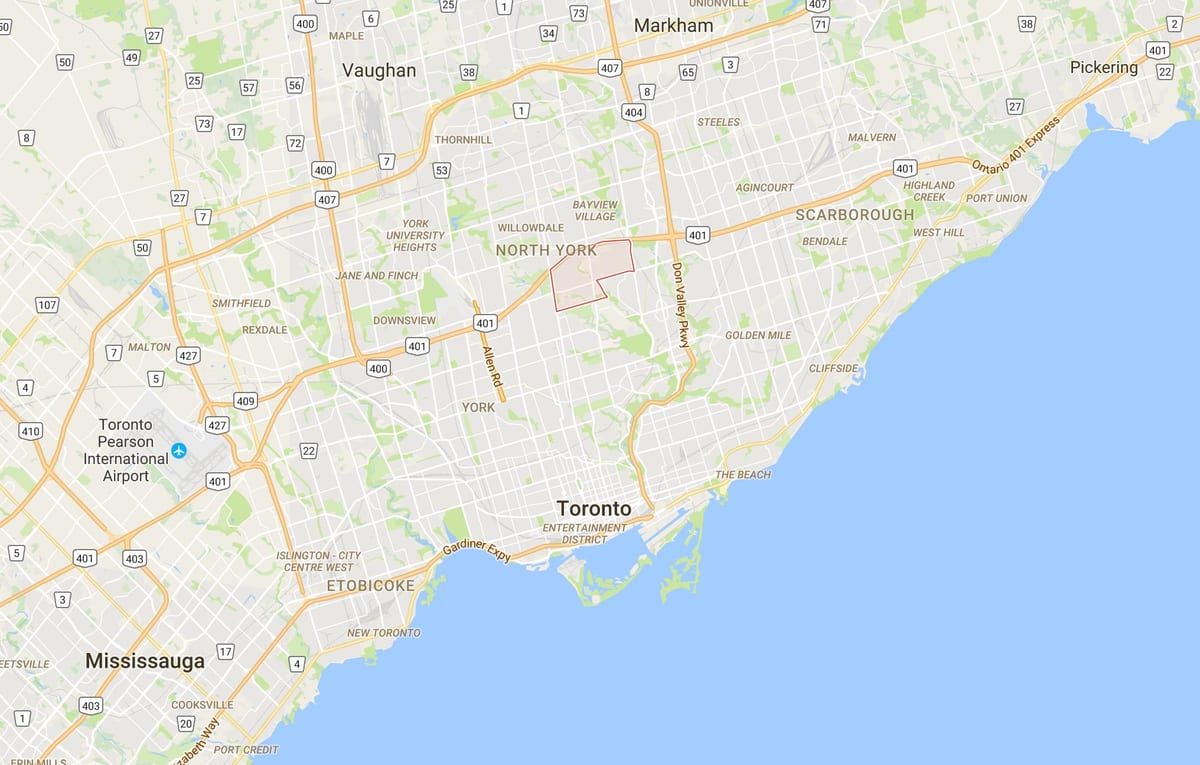 Térkép York Mills kerületi Toronto