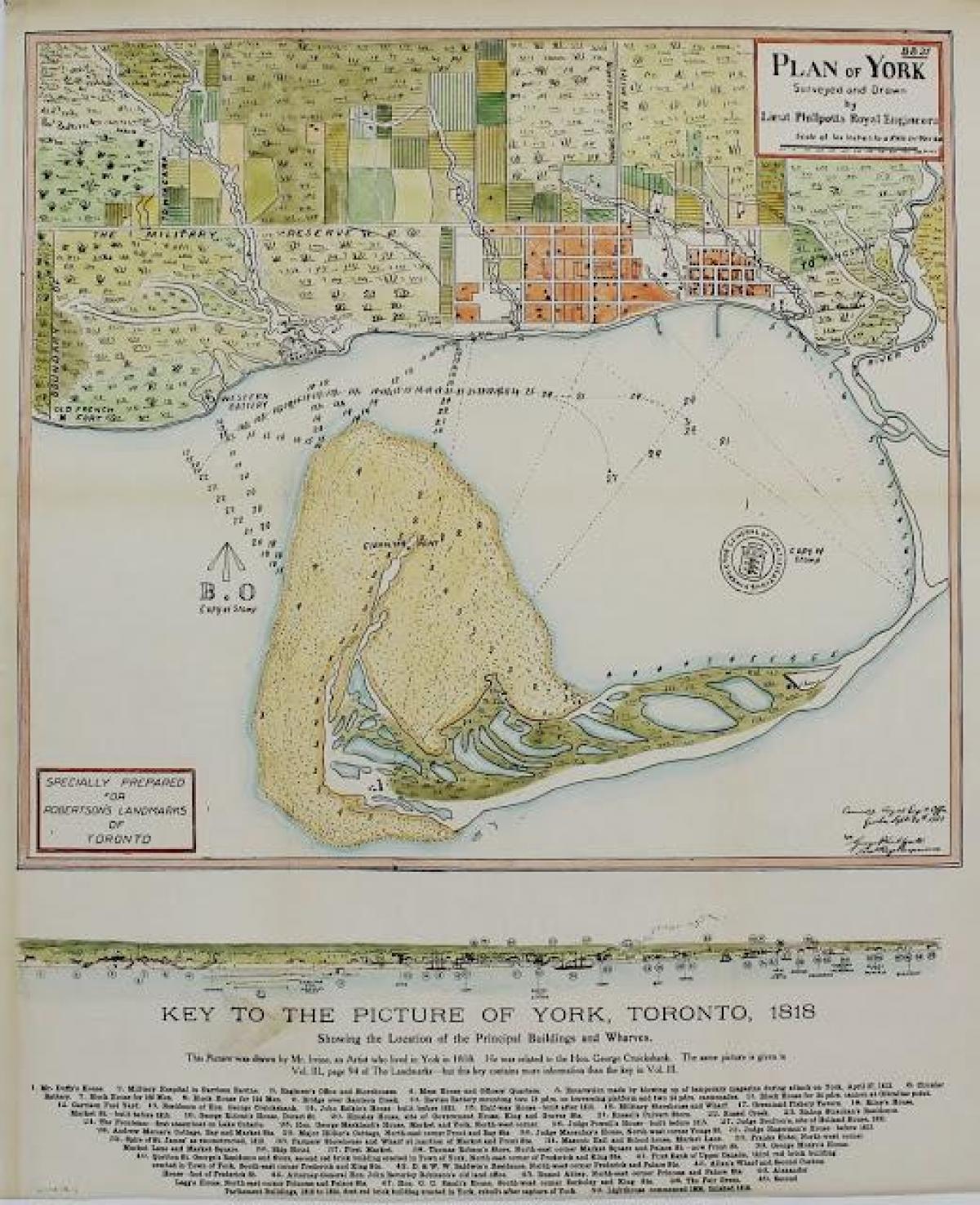 Térkép York-Toronto 1787-1884 karikatúra verzió