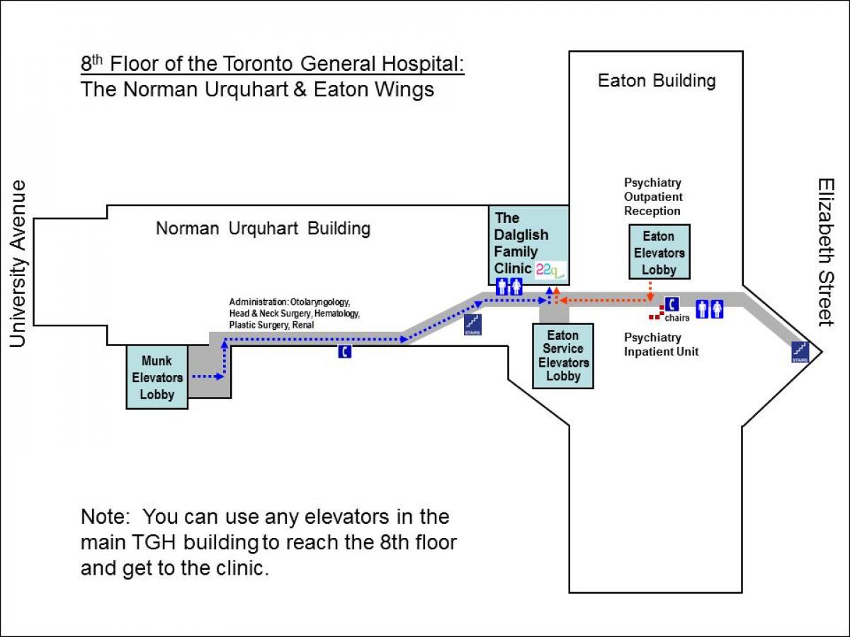 Térkép Általános Kórház, 8-ik emeleti, Toronto