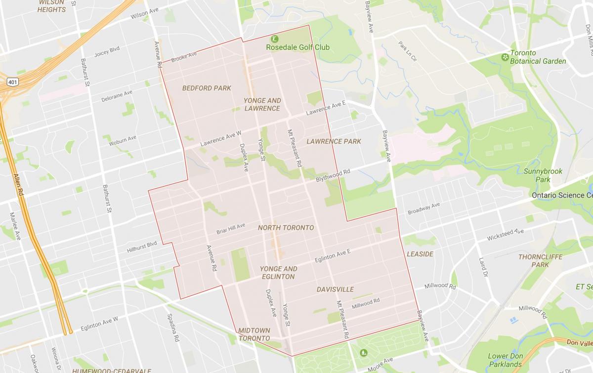 Térkép Északi szomszédságában Toronto