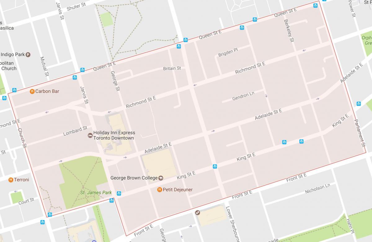 Térkép óváros szomszédságában Toronto
