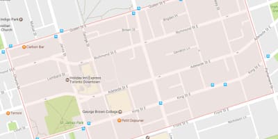 Térkép óváros szomszédságában Toronto