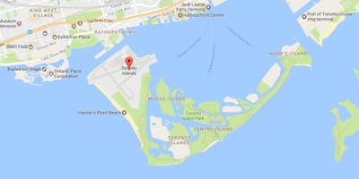 Térkép környéken, Toronto Sziget szomszédságában Toronto