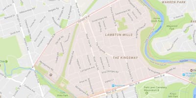 Térkép A Kingsway környéken Toronto