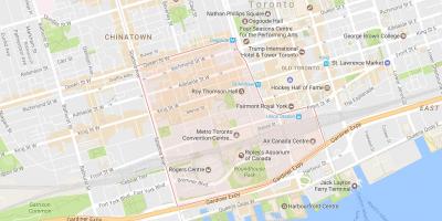 Térkép A Szórakoztató Negyed szomszédsági Toronto