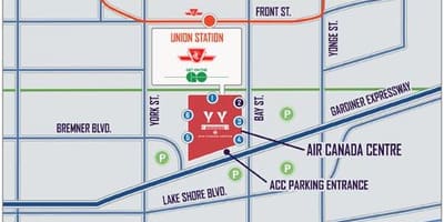 Térkép Air Canada Központ parkoló - ACC