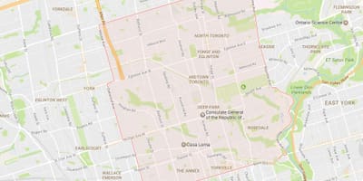 Térkép Belvárosi környék, Toronto