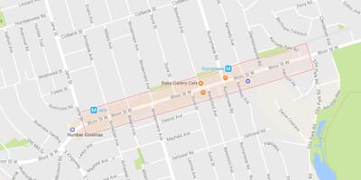Térkép Bloor Nyugati Falu szomszédságában Toronto