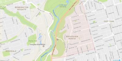 Térkép Broadview Északi szomszédságában Toronto