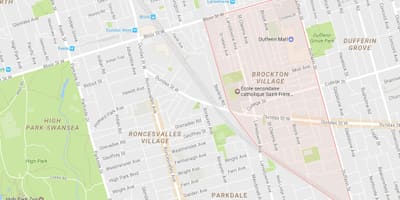 Térkép Brockton Falu szomszédságában Toronto