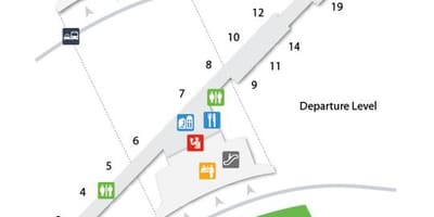 Térkép Buffalo Niagara repülőtér indulási szint