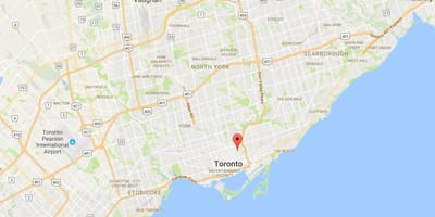 Térkép Cabbagetown kerületi Toronto