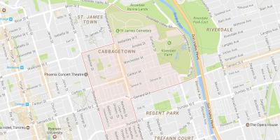 Térkép Cabbagetown környéken Toronto