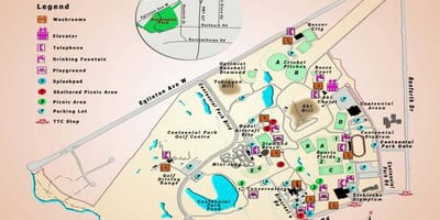 Térkép Centennial Park Üvegházhatású Toronto