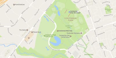 Térkép Centennial Park szomszédságában, Toronto
