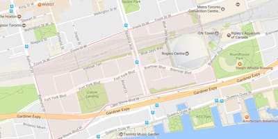 Térkép CityPlace környéken Toronto