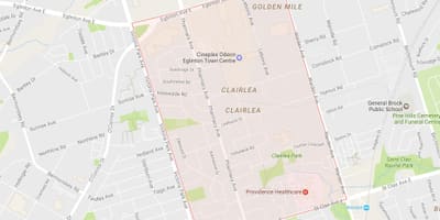 Térkép Clairlea környéken Toronto