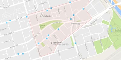 Térkép Corktown környéken Toronto