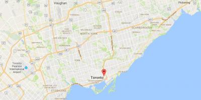 Térkép Corktown kerületi Toronto