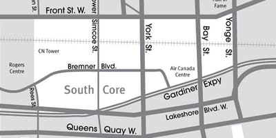 Térkép Dél-Core Toronto
