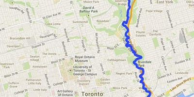 Térkép a Don folyó Toronto