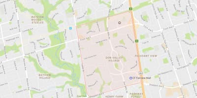 Térkép Don Valley Falu szomszédságában Toronto