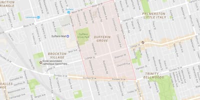 Térkép Dufferin Liget szomszédságában Toronto