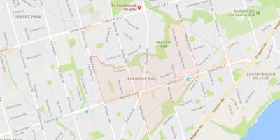 Térkép Eglinton Keleti szomszédsági Toronto