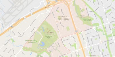Térkép Eringate környéken Toronto