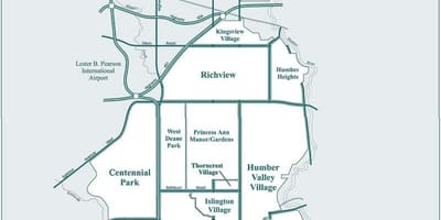 Térkép etobicoke-ból jöttem környéken Toronto