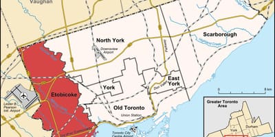 Térkép etobicoke-ból jöttem kerületi Toronto