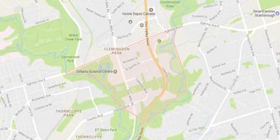 Térkép Flemingdon Park szomszédságában, Toronto