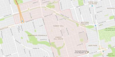 Térkép Forest Hill szomszédságában Toronto
