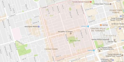 Térkép Grange Park szomszédságában, Toronto