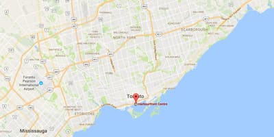 Térkép Harbourfront kerületi Toronto