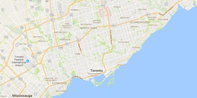 Térkép Hillcrest Falu kerületi Toronto