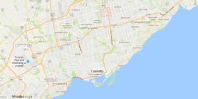 Térkép Hillcrest Falu kerületi Toronto