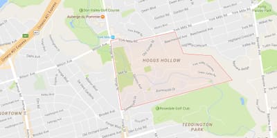 Térkép Hoggs Üreges környéken Toronto