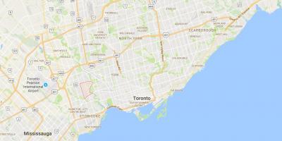 Térkép Humber Valley Village negyedében Toronto