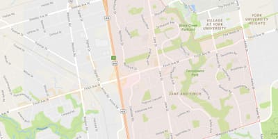 Térkép Jane Finch környéken Toronto