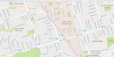 Térkép Junction Háromszög környéken Toronto