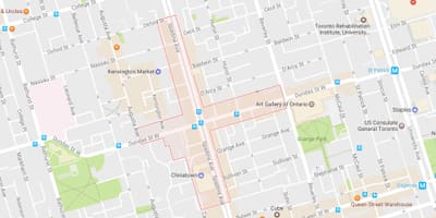 Térkép a kínai negyed szomszédsági Toronto