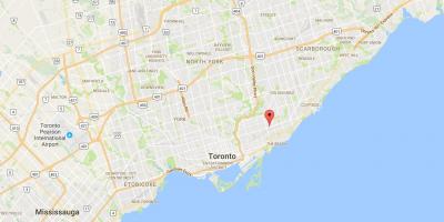 Térkép Keleti Danforth kerületi Toronto