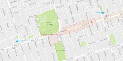 Térkép koreai negyed szomszédsági Toronto