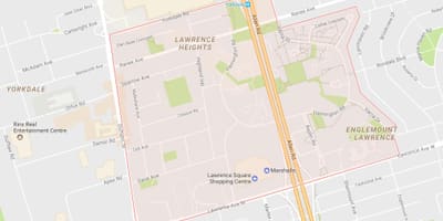 Térkép Lawrence Heights környéken Toronto
