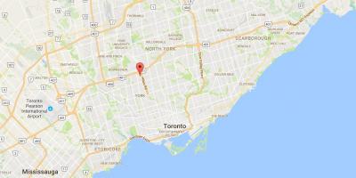 Térkép Lawrence Heights negyedében Toronto