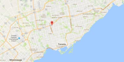 Térkép Lawrence Manor kerületi Toronto