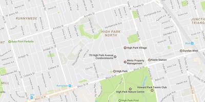 Térkép Magas Park szomszédságában, Toronto