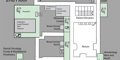 Térkép Margaret Hercegnő Cancer Centre Toronto 2. emelet
