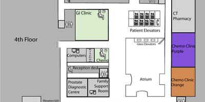Térkép Margaret Hercegnő Cancer Centre Toronto 4. emelet